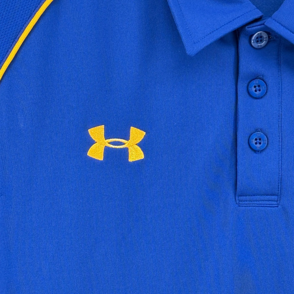 Under Armour University of Delaware Blue Hens Polo Shirt Mens XXL Blue HeatGear - Picture 8 of 10